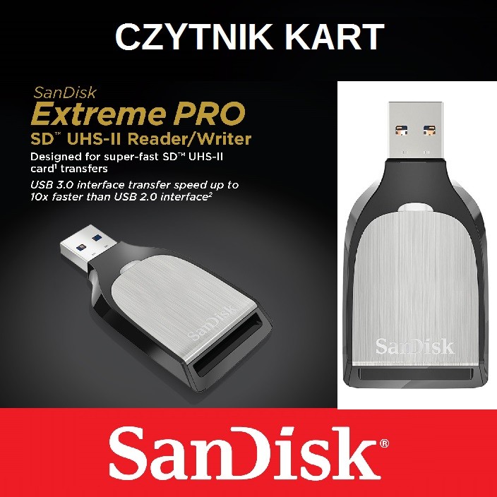 Czytnik kart SDHC SDXC SANDISK Extreme PRO SD UHS-II USB 3.0/2.0