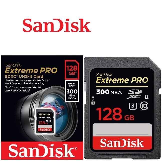 Karta pamięci SANDISK EXTREME PRO SDXC 128GB 300MB/s UHS-II U3