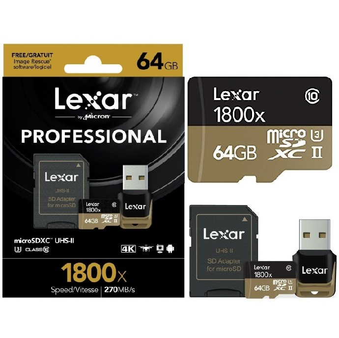 Karta pamięci LEXAR microSDXC 64GB 1800x UHS-II U3 270MB/s Class10