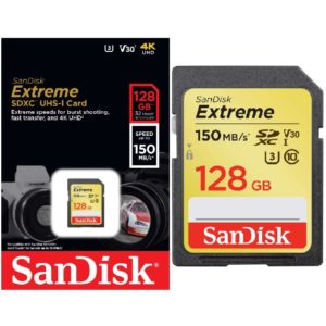 Karta pamięci SANDISK EXTREME SDXC 128GB 150/70 MB/s V30 UHS-i U3