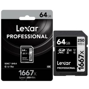 Karta pamięci LEXAR SDXC 64GB 1667x UHS-II U3 V60 250MB/s Class10