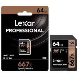 Karta pamięci LEXAR SDXC 64GB 667x UHS-i U-3 100MB/s Class10 V30