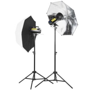 QUADRALITE Move X 200 Kit zestaw studyjny: 2 lampy, 2 statywy, czasza, parasol, softbox