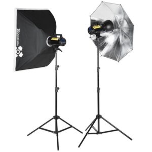 QUADRALITE Move X 300 Kit zestaw studyjny: 2 lampy, 2 statywy, czasza, parasol, softbox