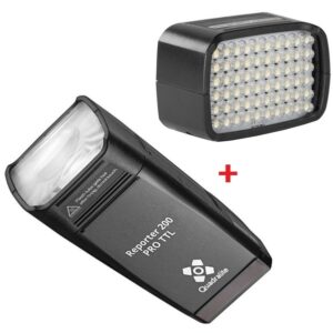 QUADRALITE Reporter 200 PRO TTL lampa reporterska + GŁOWICA 200 TTL C-type LED