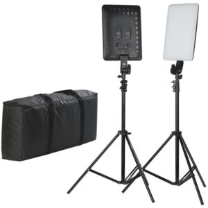 QUADRALITE THEA 450 KIT Zestaw lamp, 2x pionowy panel LED + 2x statyw + 2x zasilacz + Torba