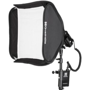 QUADRALITE Litebox 50cmx50cm Softbox + uchwyt + etui, podwójny dyfuzor, do lamp reporterskich REPORTER, Stroboss,, moc. Bowens