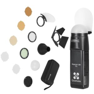 QUADRALITE Reporter 200 TTL Round Head Accessory Kit, 12 akces. do głowicy Round Flash Reporter 200 TTL, lampy Stroboss V1