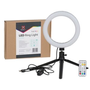 QUADRALITE LED Ring Light 8 CALI, lampa pierścieniowa + statyw + pilot.