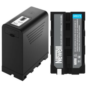 NEWELL NP-F970 LCD ,ładowanie bez ładowarki, akumulator 9600 mAh do kamer SONY oraz lamp studyjnych