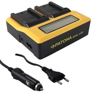 PATONA PREMIUM DUAL LCD 7525 Podwójna ładowarka do aku aparatów i kamer SONY NP-F, NP-FM oraz lamp Quadralite i GlareOne
