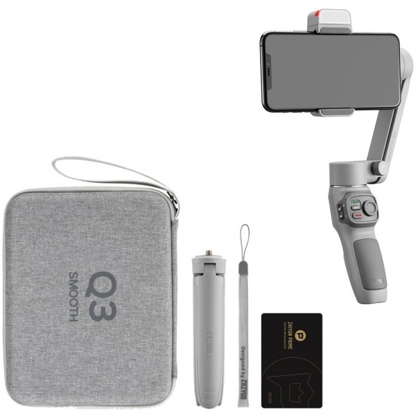 ZHIYUN SMOOTH Q3 COMBO gimbal do smartfonów i kamer sportowych z lampą LED + statyw, etui, smycz, karta ZY PRIME