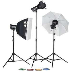 QUADRALITE Up! X 700 KIT Lampy błyskowe 2szt UP! X200 + UP! X300 + MEGA zestaw: 3 statywy, 3szt parasol, wrota, softbox, 3 zasilacze itp