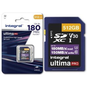 Karta pamięci INTEGRAL SDXC 512GB Professional High Speed 180/150MB UHS-i U3 V30