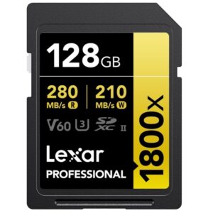 Karta pamięci LEXAR SDXC 128GB PRO 1800x 280MB/s UHS-II V60 U3 R280/W210 C10