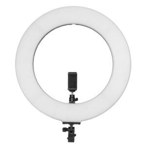 GlareOne SRLED48 60W Lampa pierścieniowa LED 60W, zmienna barwa światła 3000~6000K, możliwość zasilania z aku.