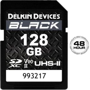 Karta pamięci DELKIN SDXC 128GB BLACK RUGGED UHS-II (V90) R300/W250, PANCERNA, WODOODPORNA, pracuje w zakresie temperatur od -25°C do 85°C