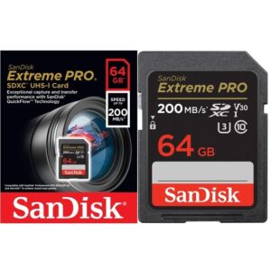 Karta pamięci SANDISK EXTREME PRO SDXC 64GB 200MB/s zapis: 90MB/s V30 UHS-I U3