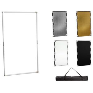 GlareOne Reflector 100x150cm Blenda 5w1 na ramie, aluminiowa