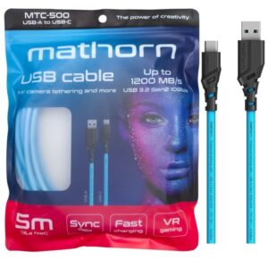 MATHORN MTC-500 5m. kabel do tetheringu 10GBPS 60W USB-A na USB-C