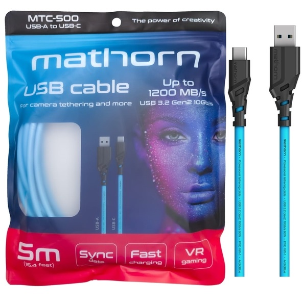 MATHORN MTC-500 5m. kabel do tetheringu 10GBPS 60W USB-A na USB-C