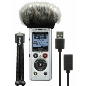 OLYMPUS LS-P1 PODCASTER KIT (+statyw, osłona, kabel) rejestrator dźwięku, dyktafon, mikrofon do aparatów OLYMPUS, OM SYSTEM