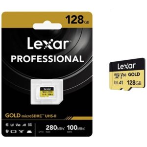 Karta pamięci LEXAR microSDXC 128GB GOLD UHS-II Class10 A1 U3 280MB/s W100 V60