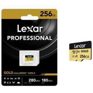 Karta pamięci LEXAR microSDXC 256GB GOLD UHS-II Class10 A1 U3 280MB/s W180 V60