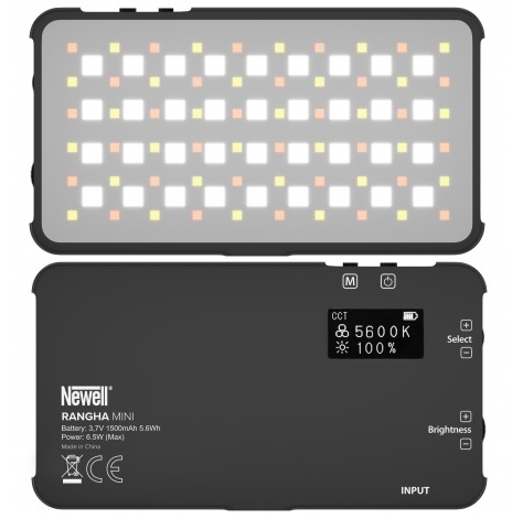NEWELL RGB-w Rangha MINI Lampa LED, 2500K - 9900K, wbudowany akumulator, wymiary: 11x 6x 1,2cm, max. 6,5W
