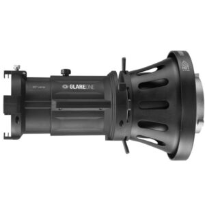 GlareOne Spotlight PRO 20° strumienica optyczna + obiektyw o kącie 20 stopni + zastawki do strumienia + 5 filtrów barwnych + 16 masek efektowych + torba