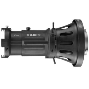 GlareOne Spotlight PRO 40° strumienica optyczna + obiektyw o kącie 40 stopni + zastawki do strumienia + 5 filtrów barwnych + 16 masek efektowych + torba