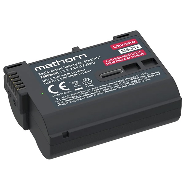MATHORN MB-212B ULTIMATE akumulator 2400mAh USB-C zamiennik EN-EL15C do aparatów NIKON + Zf