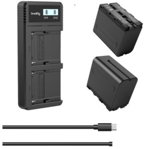 SmallRig 3823 NP-F970 SONY zestaw - 2szt akumulator 7800mAh + Ładowarka zewnętrzna na 2 aku, do kamer SONY oraz lamp