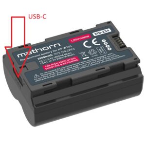 MATHORN MB-234 Ultimate akumulator 2600mAh z ładowaniem przez USB-C zamiennik NP-W235 W235 do aparatów FUJIFILM FUJI