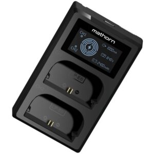 MATHORN MBC-D200 USB-C Ładowarka dwukanałowa z wyświetlaczem LED do CANON LP-E6 GWARANCJA 3 LATA