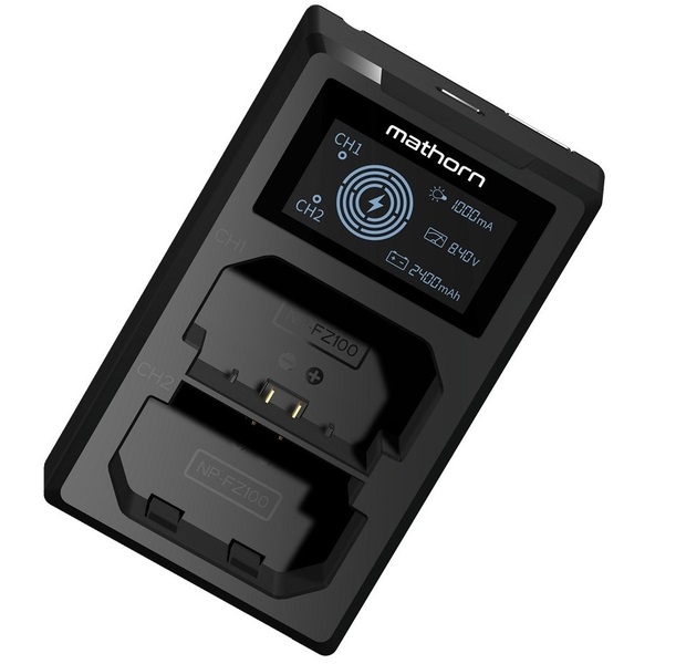 MATHORN MBC-D220 USB-C Ładowarka dwukanałowa z wyświetlaczem LED do SONY NP-FZ100 GWARANCJA 3 LATA