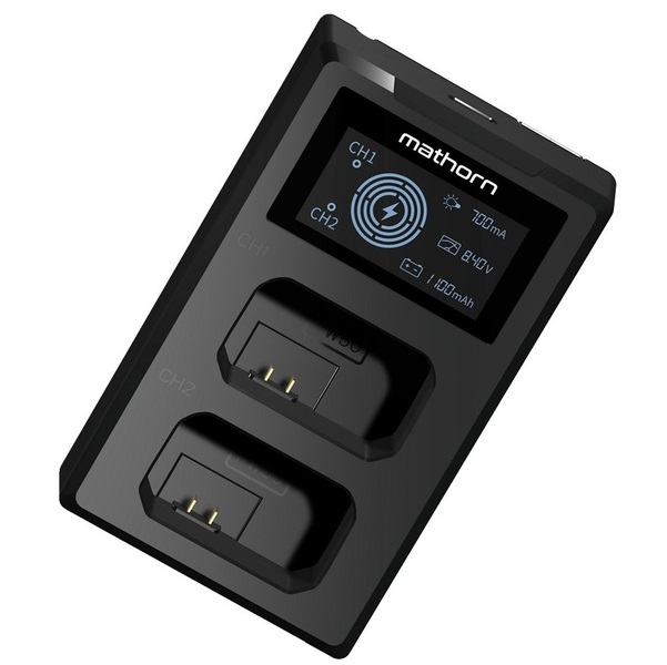 MATHORN MBC-D120 USB-C Ładowarka dwukanałowa z wyświetlaczem LED do SONY NP-FW50 GWARANCJA 3 LATA