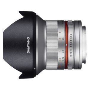 SAMYANG 12mm F2.0 NCS CS srebrny do FUJIFILM, FUJI X