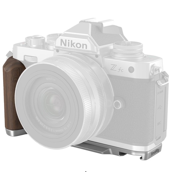 NIKON z fc - SmallRig 4803 srebrny L-shape metalowy z drewnianym uchwytem i Arca-Swiss. uchwyt, GRIP do NIKON z fc