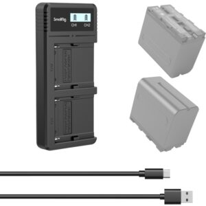 SmallRig 4086 podwójna ładowarka zewnętrzna do akumulatorów NP-F550, NP-F570, NP-F750 i NP-F970 do SONY i lamp Studyjnych
