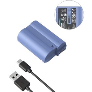 SmallRig 4332 EN-EL15c USB-C niebieski akumulator 2400mAh z ład. przez USB-C do NIKON Z8, Z7II, Z7, Z6II, Z6, Z5, D850, D810, D810A, D780, D750, D610, D500, D7500, D7200, Zf, Z6 III
