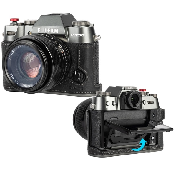 FUJIFILM X-T50 - SmallRig 4709 czarne Skórzane półetui z paskiem do FUJIFILM X-T50