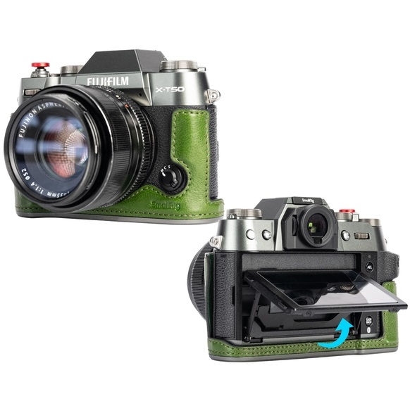 FUJIFILM X-T50 - SmallRig 4711 ZIELONE Skórzane półetui z paskiem do FUJIFILM X-T50
