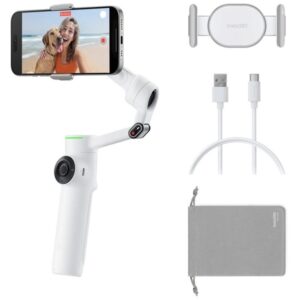 Insta360 Flow 2 PRO AI TRACKER BUNDLE biały, śledzenie z AI Trackerem stabilizator, gimbal do telefonu