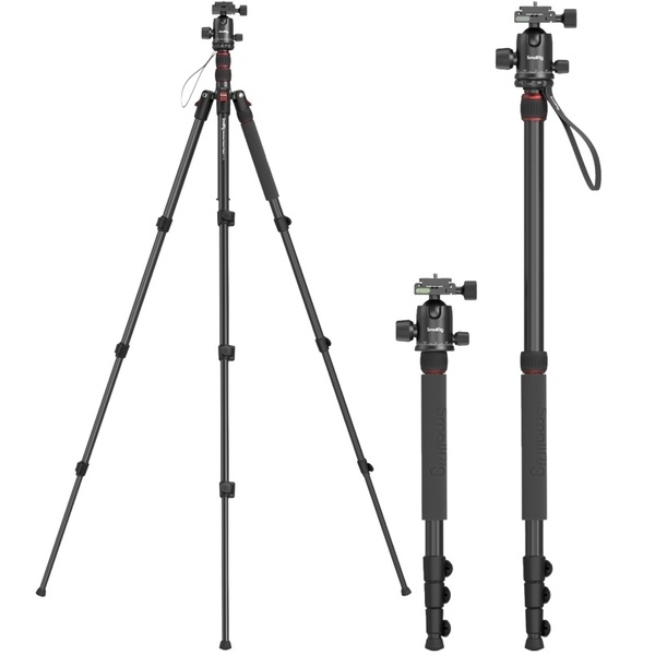 SMALLRIG 3935 CT-10 Aluminiowy statyw fotograficzny z głowicą, 43-180cm, do 5kg, funkcja monopodu