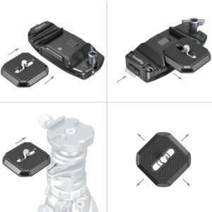 SmallRig 5053 Klips do zamocowania aparatu na paskach, szelkach, statywie, z zestawem płytki montażowej Quick Release, kompatybilna z Arca-Swiss