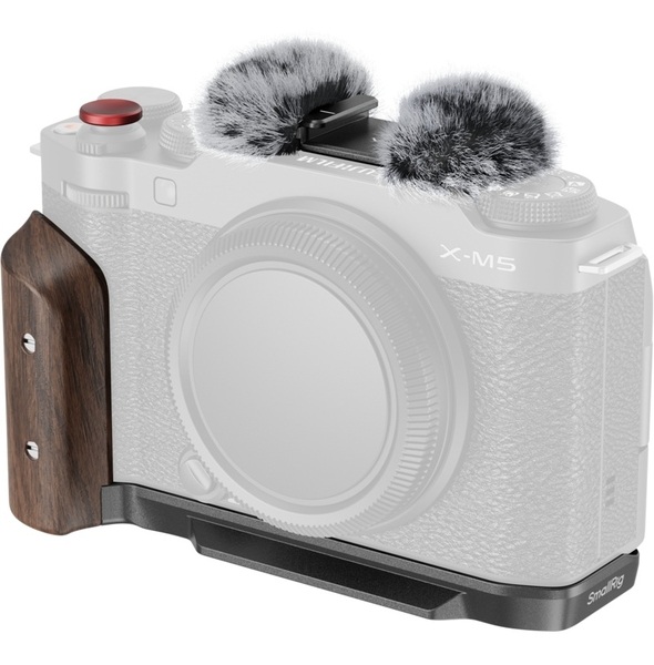 FUJIFILM X-M5 - SmallRig 5260 czarna Płytka, uchwyt, grip w kształcie litery L z drewnianym uchwytem
