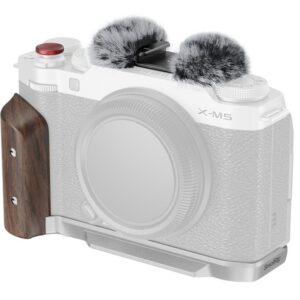 FUJIFILM X-M5 - SmallRig 5261 srebrna Płytka, uchwyt, grip w kształcie litery L z drewnianym uchwytem