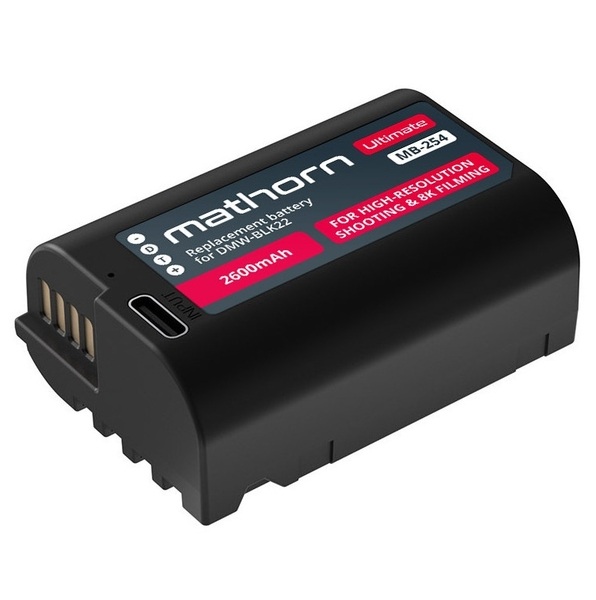 MATHORN MB-254 Ultimate 2600mAh akumulator z ładowaniem przez USB-C zamiennik DMW-BLK22 do PANASONIC