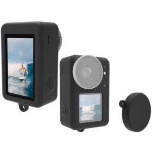 PULUZ PU874B Silikonowe etui z osłoną na obiektyw do kamer DJI Action 5 PRO, Action 4, Action 3